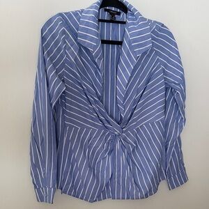 Forever 21 Blue and White Striped Blouse